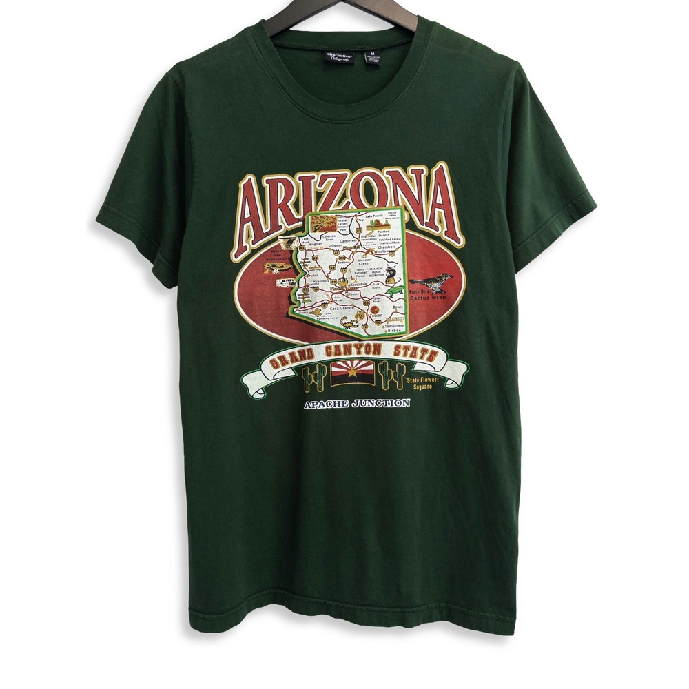 Alternative Arizona Graphic T-Shirt Mens M Dark Green Travel Vintage Soft Fabric